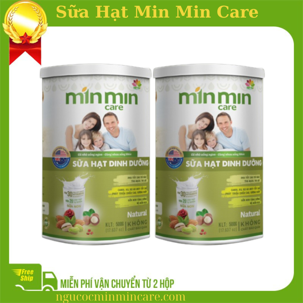 (Combo 2 hộp) Sữa Hạt Dinh Dưỡng Min Min Care dạng lon thiếc